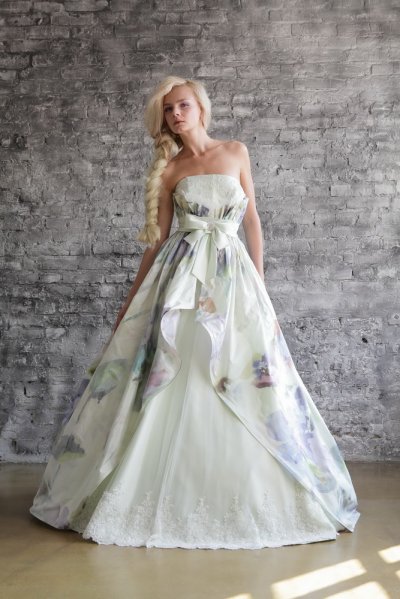 Жаккардовое свадебное платье 2014